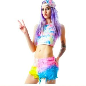 UNIF/Urban Outfitters Pastel Tie Dye Crop
